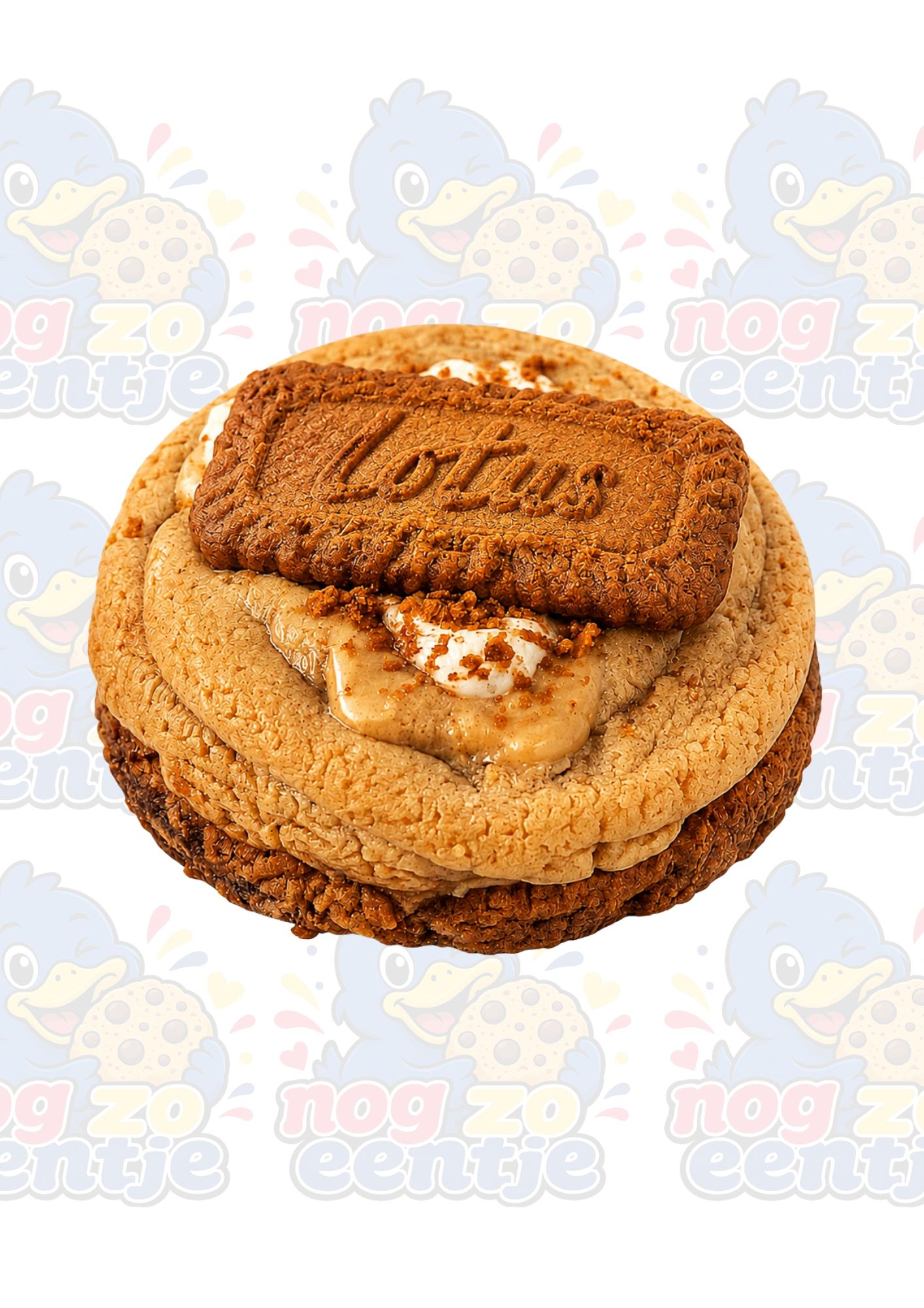 Dik speculooskoekje met Biscoff-karamel en witte chocolade